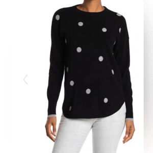 Catherine Malandrino Polka Dot Cashmere Pullover Sweater